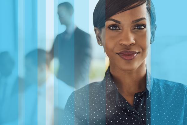 Female business professional in meeting room